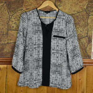 H&M Silky black and white top.